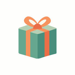 Small Gift on White Background with Muted Colors