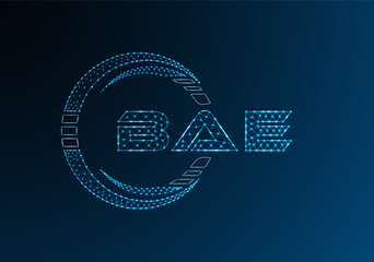 BAE low poly letter logo vector design. BAE lower poly logo design.