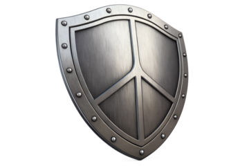 Metal Shield Icon isolated. PNG transparency