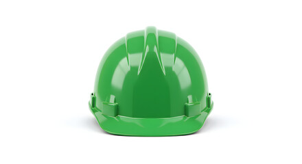 green construction helmet isolated on white background for safety gear. generative ai