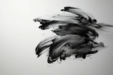 Striking contrast of black clouds on a deep black canvas.