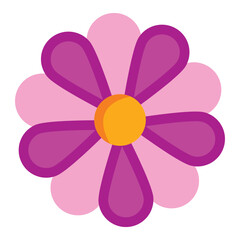 Digital flower art in abstract flat style