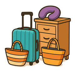 Obraz premium Travel Essentials and Luggage for a Journey 