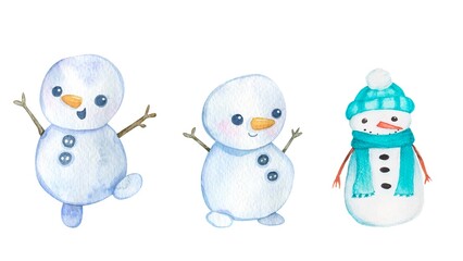 Beautiful winter illustration with snow-covered trees, frosty landscape, and cold atmosphere on white background.