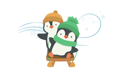 Beautiful winter illustration with snow-covered trees, frosty landscape, and cold atmosphere on white background.