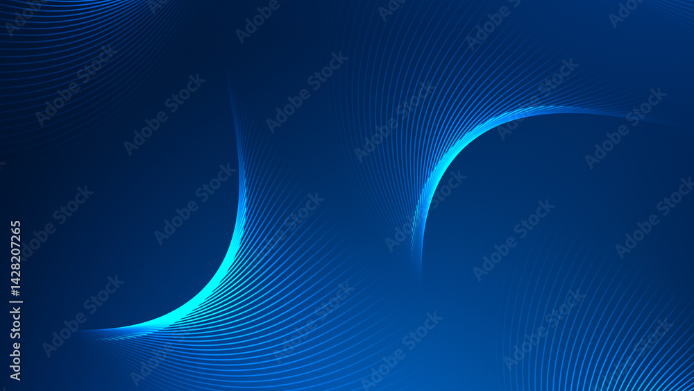 Poster futuristic blue digital technology background with abstract network data and tech design.