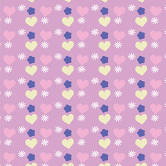 Pastel color Hearts seamless vector pattern 