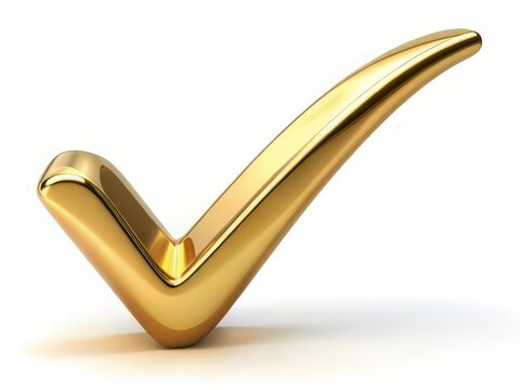 Golden Check Mark – Symbol of Verified Success and Premium Approval - Powered by Adobe