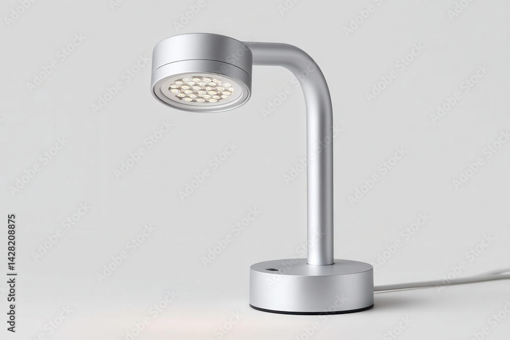 Aufkleber coworking space remote work collaboration concept. a sleek, modern desk lamp in silver with a curved