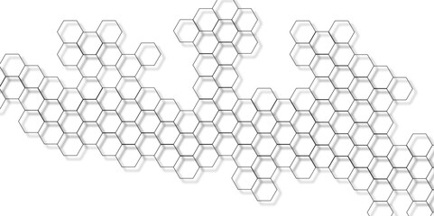 Abstract background with lines technology. Modern simple style hexagonal graphic concept. Abstract hexagon polygonal pattern background vector. White grid tile hexagon creative background with hexagon