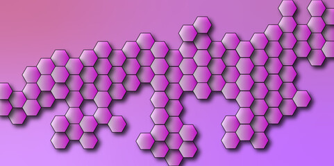 Light pink vector cover with simple hexagons. Abstract Background with Hexagon patterns. Seamless Pattern Hexagons Scene with Hexagons with Gradient. Light pink, vector texture with colorful hexagons.