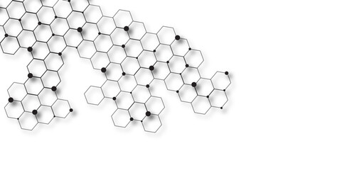 Abstract background with lines technology. Modern simple style hexagonal graphic concept. Abstract hexagon polygonal pattern background vector. White grid tile hexagon creative background with hexagon