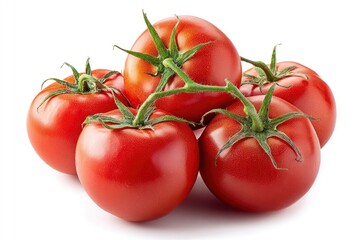 Fresh Ripe Tomatoes on White Background