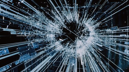 Abstract digital art depicting a radiating network.