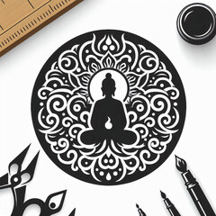 create ornaments Silhouette with white background 