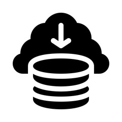 Cloud storage glyph icon