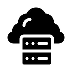 Cloud server glyph icon