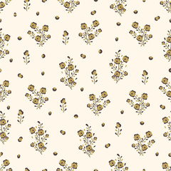 Hand-drawn Leopard Floral Repeat Vector  Design 