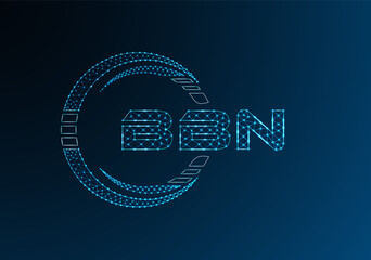 BBN low poly letter logo vector design. BBN lower poly logo design.