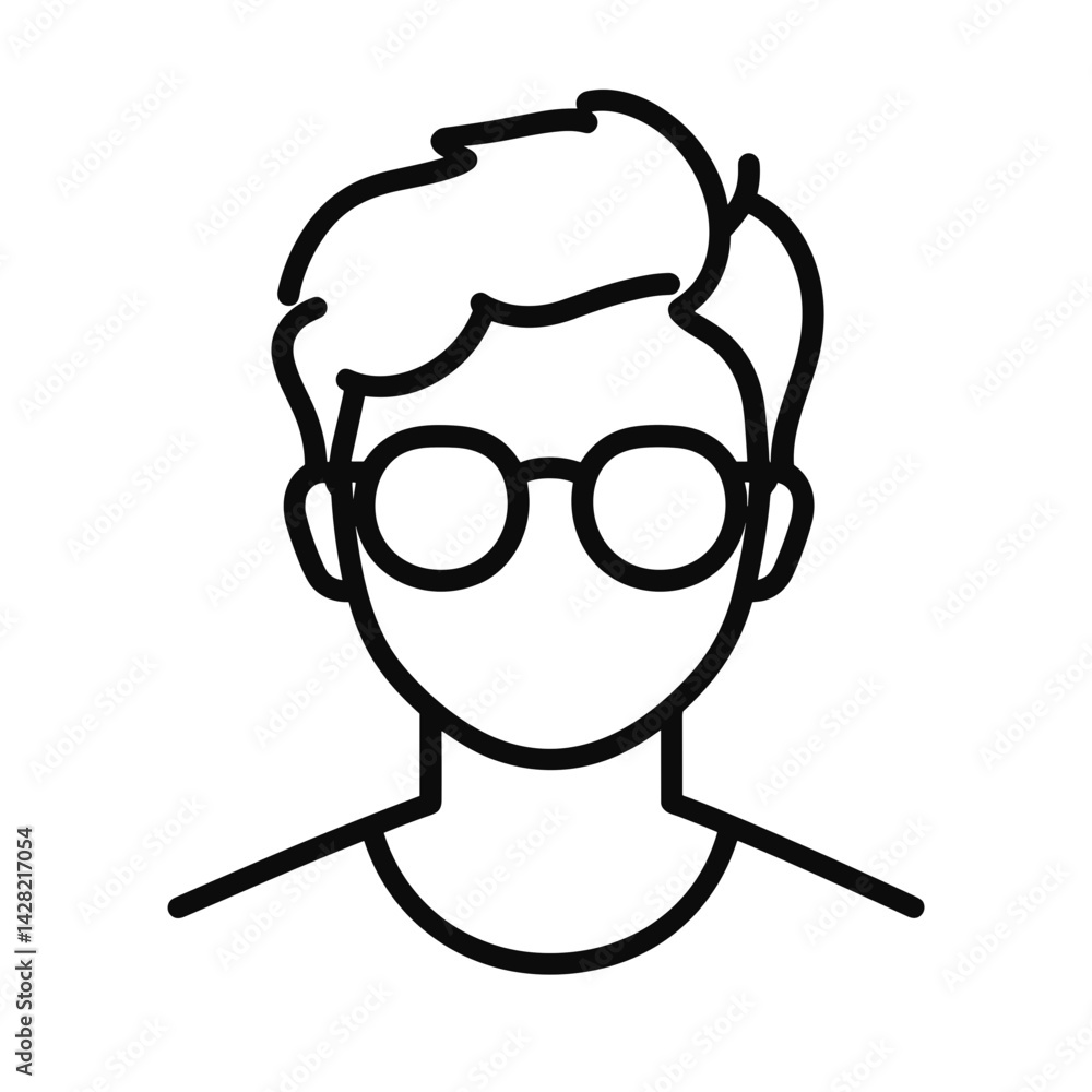 Poster simple minimalist user profile icon in line art style