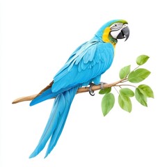 Fototapeta premium Blue and Gold Macaw on Branch
