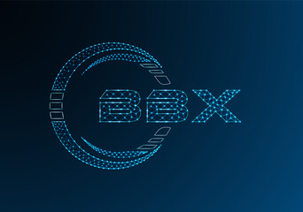 BBX low poly letter logo vector design. BBX lower poly logo design.