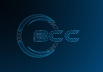 BCC low poly letter logo vector design. BCC lower poly logo design.