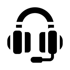 Headset with Microphone glyph icon