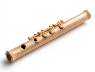 Naklejka premium Wooden Flute Musical Instrument