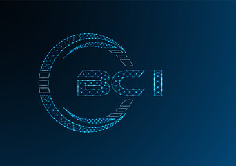 BCI low poly letter logo vector design. BCI lower poly logo design.