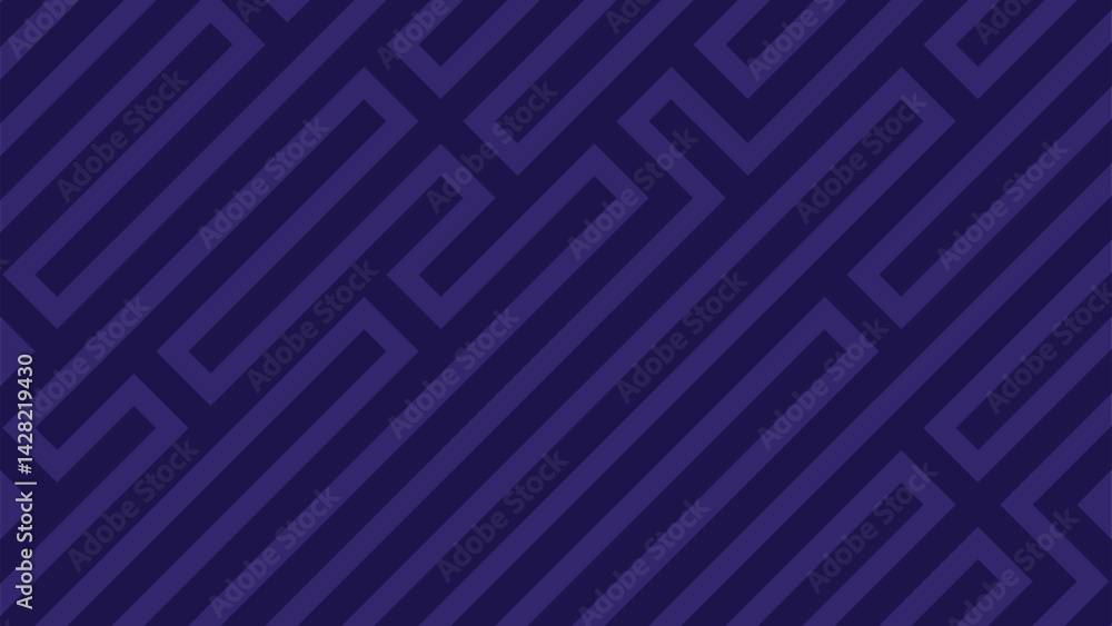 Poster angular labyrinths in deep indigo intertwine a maze of straight lines and sharp turns