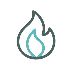Fototapeta premium Abstract Flame Icon in Minimalist Style 