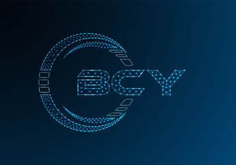 BCY low poly letter logo vector design. BCY lower poly logo design.