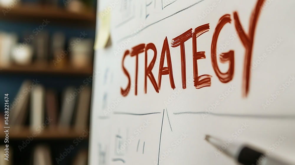 Poster a close-up image of a whiteboard featuring the word 