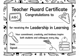 Teacher Appreciation Award Certificate for Kids | Printable Template | Editable PDF | End of Year Gift | Student to Teacher Recognition | Classroom Activity
