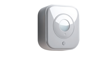 Motion Sensor with Smart Design: A futuristic motion sensor featuring a sleek, rounded design, blending technology with modern aesthetics for optimal home automation.