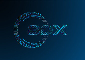 BDX low poly letter logo vector design. BDX lower poly logo design.