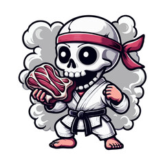 Karate Skeleton with Meat