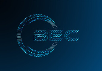 BEC low poly letter logo vector design. BEC lower poly logo design.