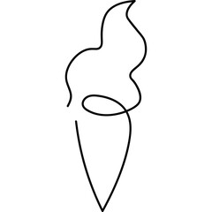 Continuous Ice Cream Line Drawing