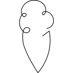 Continuous Ice Cream Line Drawing