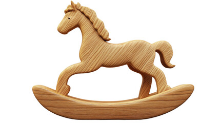wooden rocking horse isolated