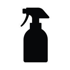 Fototapeta premium Black Silhouette Spray Bottle Icon White