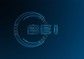BEI low poly letter logo vector design. BEI lower poly logo design.