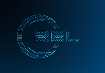BEL low poly letter logo vector design. BEL lower poly logo design.