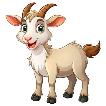 recommend clip art: Adorable Cartoon Goat Illustration