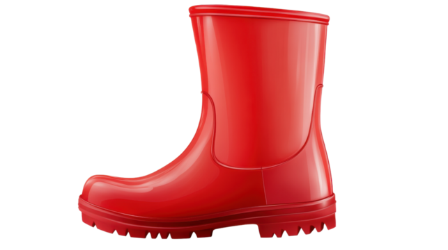 red rubber boots isolated
