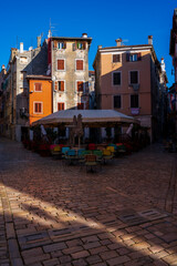 Rovinj Old Town Sunrise on Colorful Streets Summer Morning