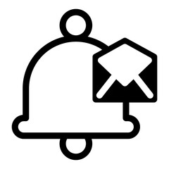 Bell and read mail. Incoming e-mail message. Editable Pixel perfect stroke line vector icon. Communication icons. 	