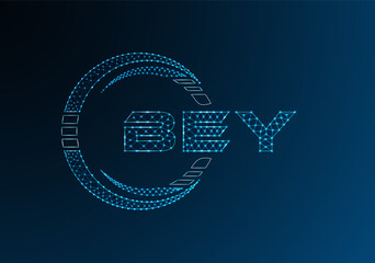 BEY low poly letter logo vector design. BEY lower poly logo design.